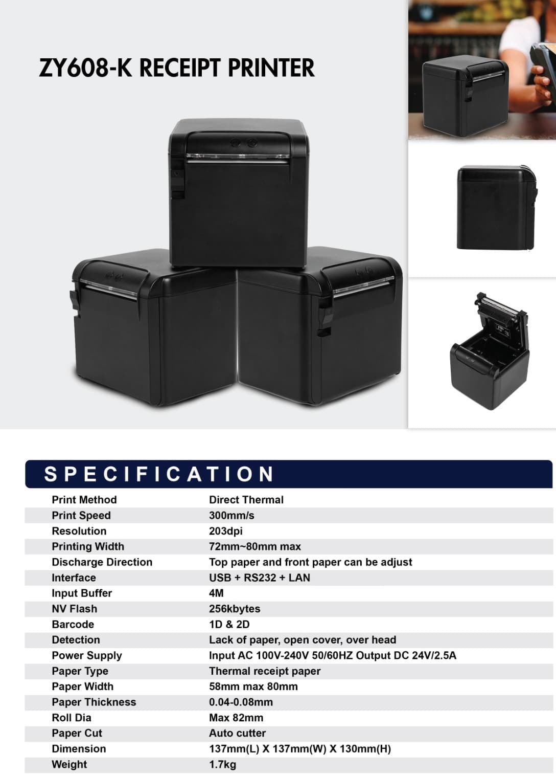 Zywell 608 Kitchen Thermal Printer